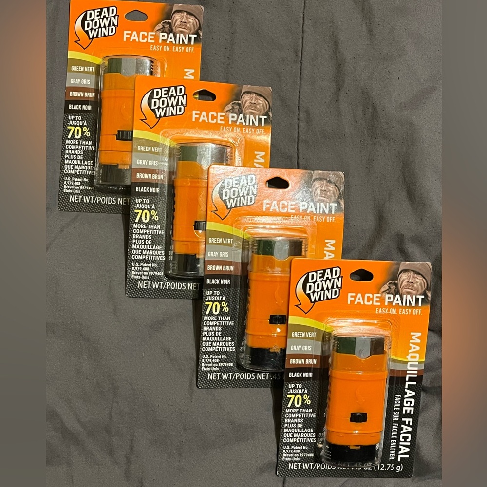 4 packs of Dead Down Wind Face Paint Stick